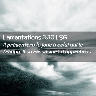 Picture 02 - Lamentations 3:30 LSG - Il présentera la joue à celui qui le frappe, Il - Bible Verse Picture