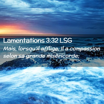Picture 02 - Lamentations 3:32 LSG - Mais, lorsqu'il afflige, Il a compassion selon sa - Bible Verse Picture