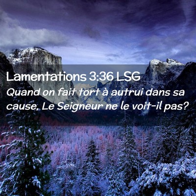 Picture 02 - Lamentations 3:36 LSG - Quand on fait tort à autrui dans sa cause, Le - Bible Verse Picture