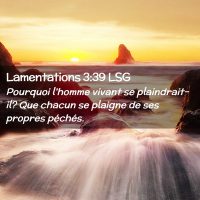Picture 02 - Lamentations 3:39 LSG - Pourquoi l'homme vivant se plaindrait-il? Que - Bible Verse Picture