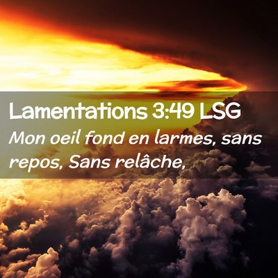 Picture 02 - Lamentations 3:49 LSG - Mon oeil fond en larmes, sans repos, Sans - Bible Verse Picture