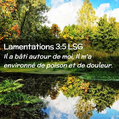 Picture 02 - Lamentations 3:5 LSG - Il a bâti autour de moi, Il m'a environné de - Bible Verse Picture