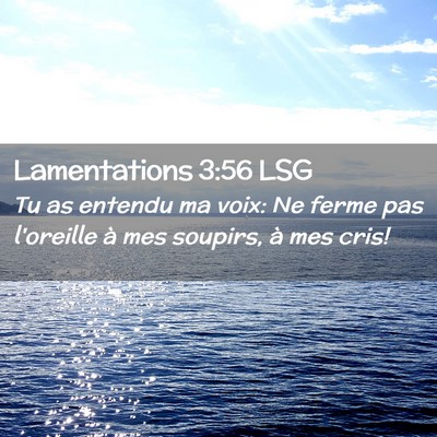 Picture 02 - Lamentations 3:56 LSG - Tu as entendu ma voix: Ne ferme pas l'oreille à - Bible Verse Picture