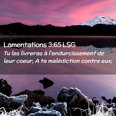 Picture 02 - Lamentations 3:65 LSG - Tu les livreras à l'endurcissement de leur - Bible Verse Picture