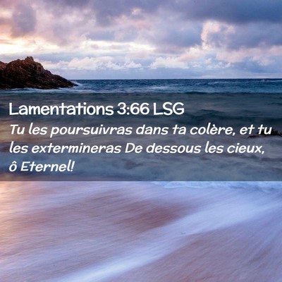 Picture 02 - Lamentations 3:66 LSG - Tu les poursuivras dans ta colère, et tu les - Bible Verse Picture