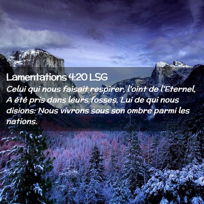 Picture 02 - Lamentations 4:20 LSG - Celui qui nous faisait respirer, l'oint de - Bible Verse Picture