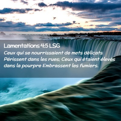Picture 02 - Lamentations 4:5 LSG - Ceux qui se nourrissaient de mets délicats - Bible Verse Picture