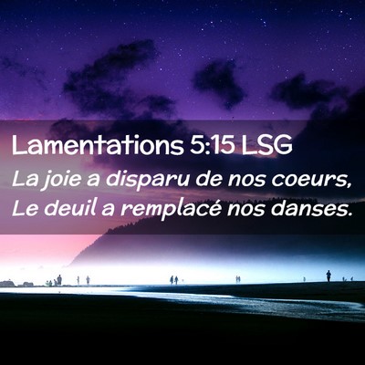 Picture 02 - Lamentations 5:15 LSG - La joie a disparu de nos coeurs, Le deuil a - Bible Verse Picture