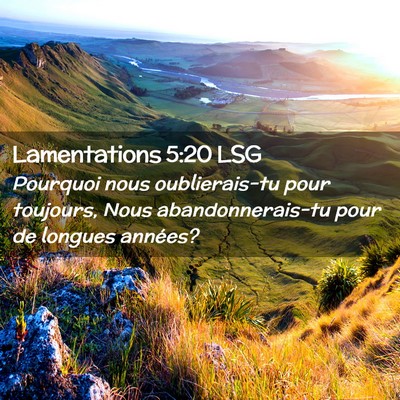 Picture 02 - Lamentations 5:20 LSG - Pourquoi nous oublierais-tu pour toujours, Nous - Bible Verse Picture