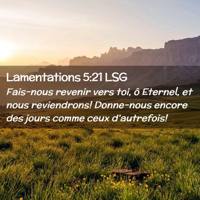Picture 02 - Lamentations 5:21 LSG - Fais-nous revenir vers toi, ô Eternel, et nous - Bible Verse Picture