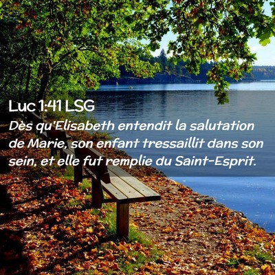 Picture 02 - Luc 1:41 LSG - Dès qu'Elisabeth entendit la salutation de - Bible Verse Picture