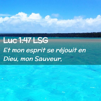 Picture 02 - Luc 1:47 LSG - Et mon esprit se réjouit en Dieu, mon - Bible Verse Picture