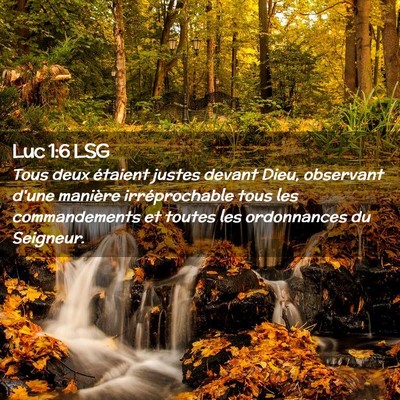 Picture 02 - Luc 1:6 LSG - Tous deux étaient justes devant Dieu, observant - Bible Verse Picture
