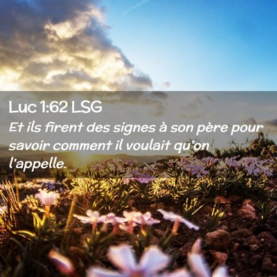 Picture 02 - Luc 1:62 LSG - Et ils firent des signes à son père pour savoir - Bible Verse Picture