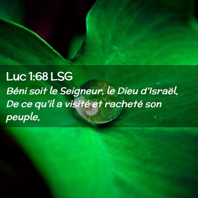 Picture 02 - Luc 1:68 LSG - Béni soit le Seigneur, le Dieu d'Israël, De ce - Bible Verse Picture