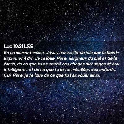 Picture 02 - Luc 10:21 LSG - En ce moment même, Jésus tressaillit de joie - Bible Verse Picture
