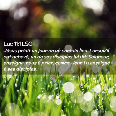 Picture 02 - Luc 11:1 LSG - Jésus priait un jour en un certain lieu. - Bible Verse Picture