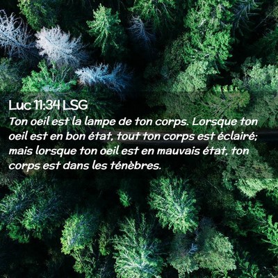 Picture 02 - Luc 11:34 LSG - Ton oeil est la lampe de ton corps. Lorsque ton - Bible Verse Picture