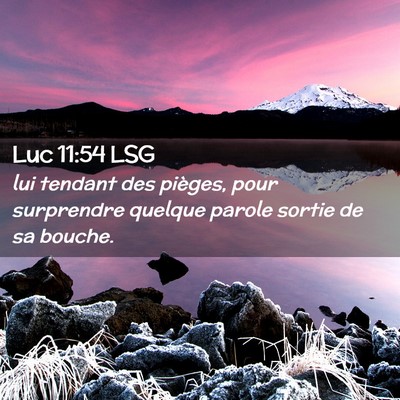 Picture 02 - Luc 11:54 LSG - lui tendant des pièges, pour surprendre quelque - Bible Verse Picture