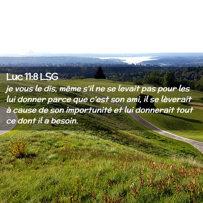 Picture 02 - Luc 11:8 LSG - je vous le dis, même s'il ne se levait pas pour - Bible Verse Picture