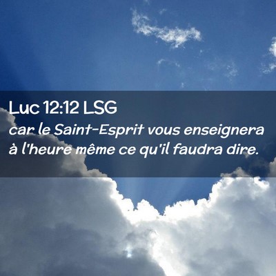 Picture 02 - Luc 12:12 LSG - car le Saint-Esprit vous enseignera à l'heure - Bible Verse Picture