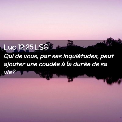Picture 02 - Luc 12:25 LSG - Qui de vous, par ses inquiétudes, peut ajouter - Bible Verse Picture