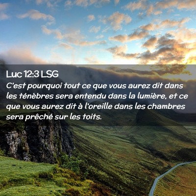 Picture 02 - Luc 12:3 LSG - C'est pourquoi tout ce que vous aurez dit dans - Bible Verse Picture
