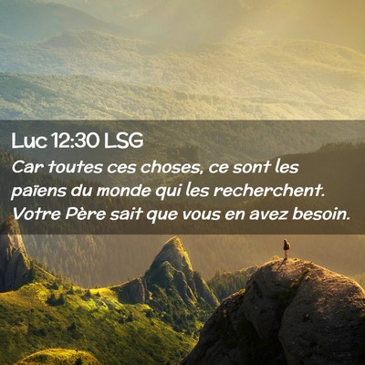 Picture 02 - Luc 12:30 LSG - Car toutes ces choses, ce sont les païens du - Bible Verse Picture
