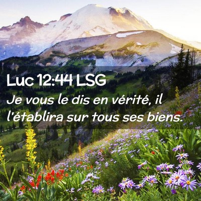 Picture 02 - Luc 12:44 LSG - Je vous le dis en vérité, il l'établira sur - Bible Verse Picture