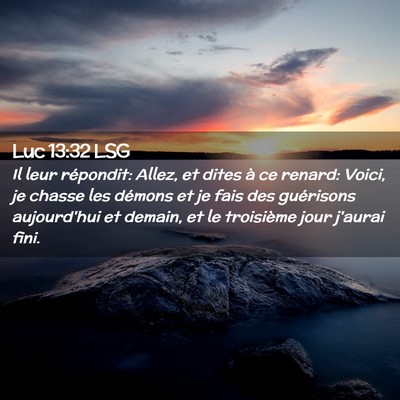 Picture 02 - Luc 13:32 LSG - Il leur répondit: Allez, et dites à ce renard: - Bible Verse Picture