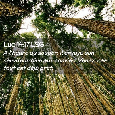 Picture 02 - Luc 14:17 LSG - A l'heure du souper, il envoya son serviteur dire - Bible Verse Picture
