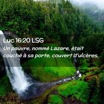 Picture 02 - Luc 16:20 LSG - Un pauvre, nommé Lazare, était couché à sa - Bible Verse Picture