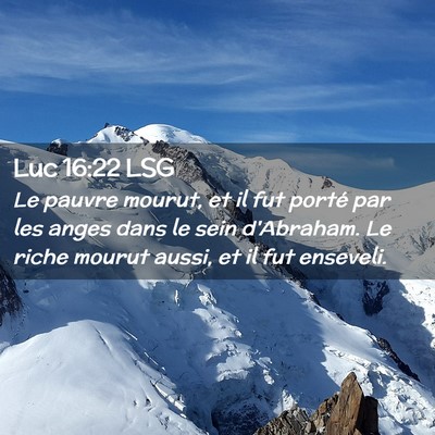 Picture 02 - Luc 16:22 LSG - Le pauvre mourut, et il fut porté par les anges - Bible Verse Picture