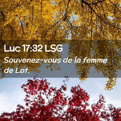 Picture 02 - Luc 17:32 LSG - Souvenez-vous de la femme de - Bible Verse Picture