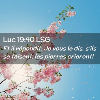 Picture 02 - Luc 19:40 LSG - Et il répondit: Je vous le dis, s'ils se - Bible Verse Picture