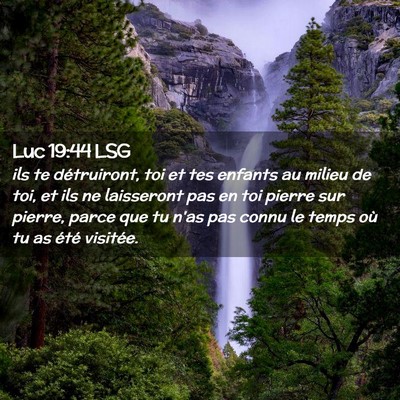 Picture 02 - Luc 19:44 LSG - ils te détruiront, toi et tes enfants au milieu - Bible Verse Picture