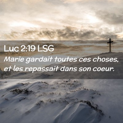 Picture 02 - Luc 2:19 LSG - Marie gardait toutes ces choses, et les repassait - Bible Verse Picture