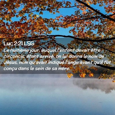 Picture 02 - Luc 2:21 LSG - Le huitième jour, auquel l'enfant devait être - Bible Verse Picture