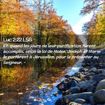 Picture 02 - Luc 2:22 LSG - Et, quand les jours de leur purification furent - Bible Verse Picture