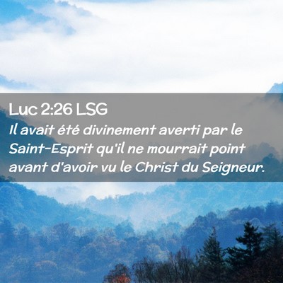 Picture 02 - Luc 2:26 LSG - Il avait été divinement averti par le - Bible Verse Picture