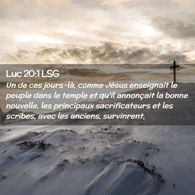 Picture 02 - Luc 20:1 LSG - Un de ces jours-là, comme Jésus enseignait le - Bible Verse Picture