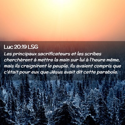 Picture 02 - Luc 20:19 LSG - Les principaux sacrificateurs et les scribes - Bible Verse Picture