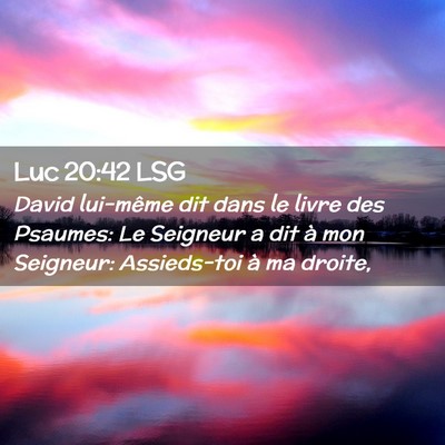 Picture 02 - Luc 20:42 LSG - David lui-même dit dans le livre des Psaumes: Le - Bible Verse Picture
