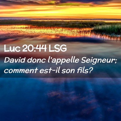 Picture 02 - Luc 20:44 LSG - David donc l'appelle Seigneur; comment est-il son - Bible Verse Picture