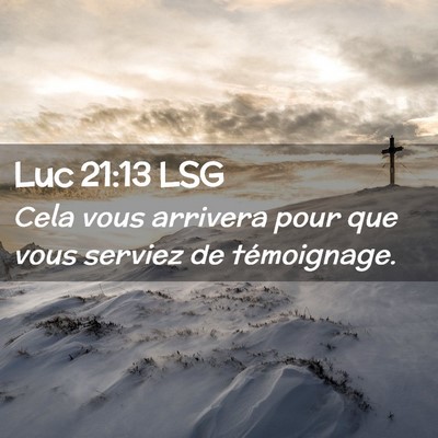 Picture 02 - Luc 21:13 LSG - Cela vous arrivera pour que vous serviez de - Bible Verse Picture
