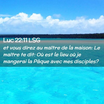 Picture 02 - Luc 22:11 LSG - et vous direz au maître de la maison: Le maître - Bible Verse Picture