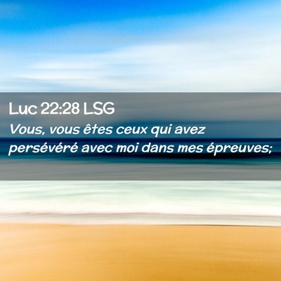Picture 02 - Luc 22:28 LSG - Vous, vous êtes ceux qui avez persévéré avec - Bible Verse Picture