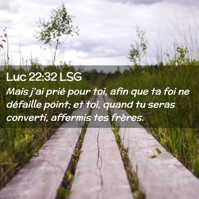 Picture 02 - Luc 22:32 LSG - Mais j'ai prié pour toi, afin que ta foi ne - Bible Verse Picture