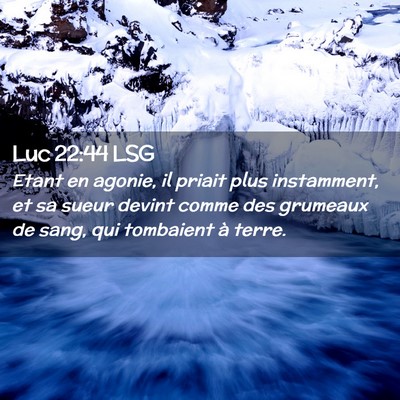 Picture 02 - Luc 22:44 LSG - Etant en agonie, il priait plus instamment, et sa - Bible Verse Picture
