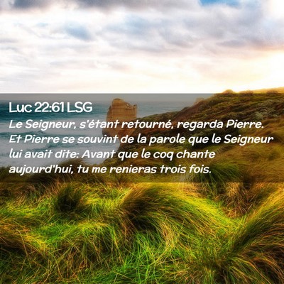 Picture 02 - Luc 22:61 LSG - Le Seigneur, s'étant retourné, regarda Pierre. - Bible Verse Picture